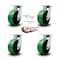 Service Caster 8'' Heavy Duty Green Poly on Cast Iron Swivel Caster Set with 2 Swivel Locks, 4PK CRAN-SCC-KP92S830-PUR-GB-BSL-2-S-2 - alternate 3